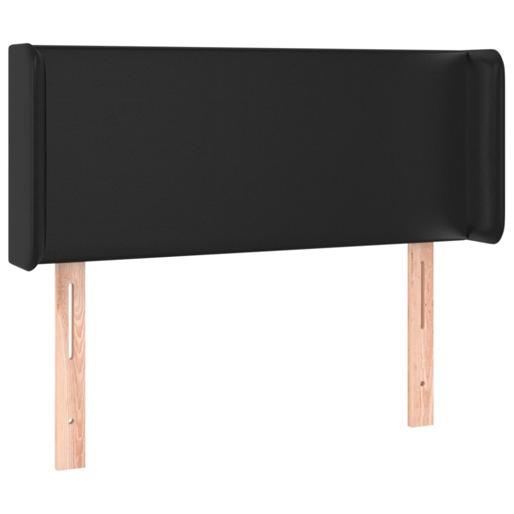 vidaXL Tăblie de pat cu aripioare negru 103x16x78/88cm piele ecologică