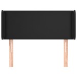 vidaXL Tăblie de pat cu aripioare negru 103x16x78/88cm piele ecologică