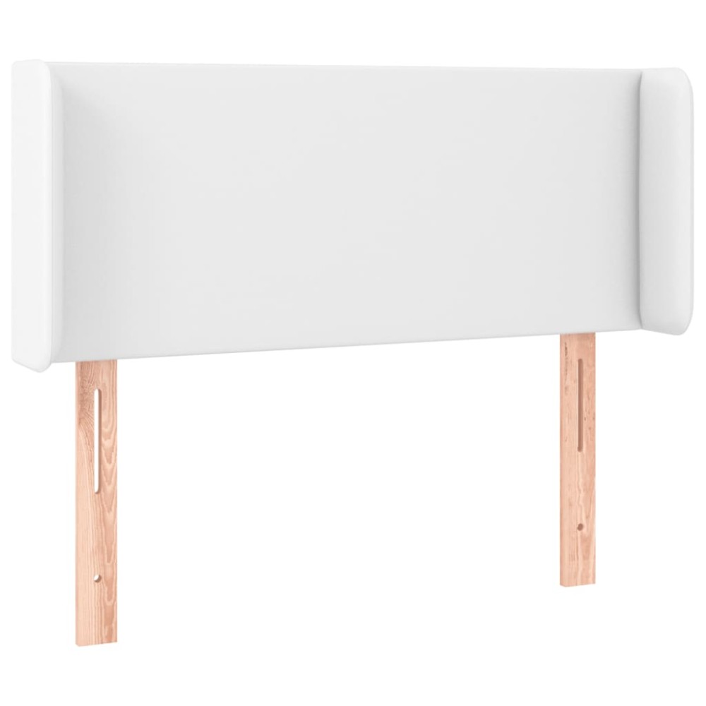 vidaXL Tăblie de pat cu aripioare alb 103x16x78/88 cm piele ecologică