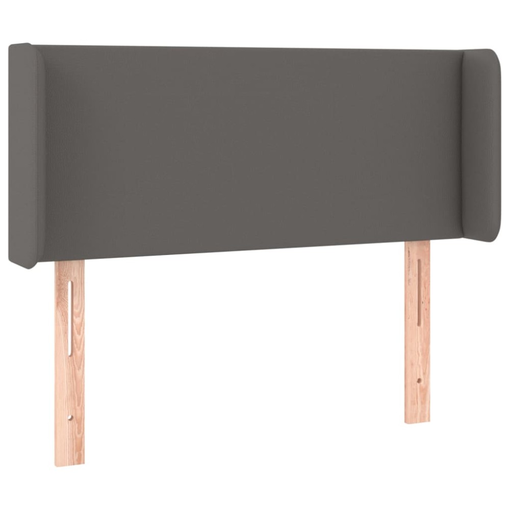 vidaXL Tăblie de pat cu aripioare gri 103x16x78/88 cm piele ecologică