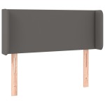 vidaXL Tăblie de pat cu aripioare gri 103x16x78/88 cm piele ecologică