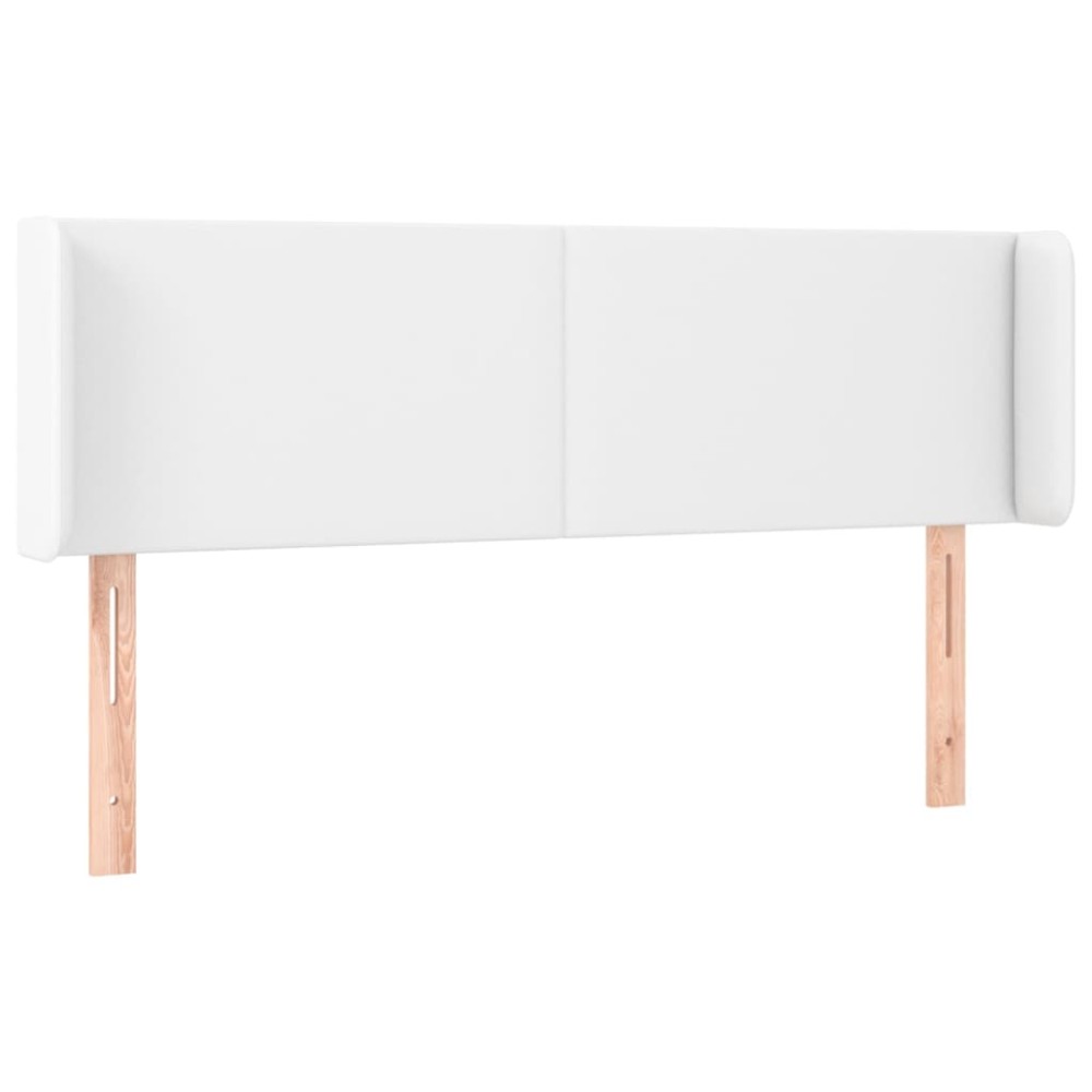 vidaXL Tăblie de pat cu aripioare alb 147x16x78/88 cm piele ecologică