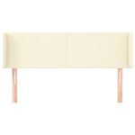 vidaXL Tăblie de pat cu aripioare crem 147x16x78/88 cm piele ecologică vidaXL Tăblie de pat cu aripioare crem 147x16x78/88 cm piele ecologică