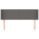 vidaXL Tăblie de pat cu aripioare gri 147x16x78/88 cm piele ecologică