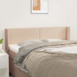 vidaXL Tăblie pat cu aripioare cappuccino 147x16x78/88cm piele eco vidaXL Tăblie pat cu aripioare cappuccino 147x16x78/88cm piele eco