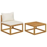 vidaXL Set canapea de grădină cu perne, 2 piese, lemn masiv de acacia vidaXL Set canapea de grădină cu perne, 2 piese, lemn masiv de acacia