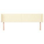 vidaXL Tăblie de pat cu aripioare crem 183x16x78/88 cm piele ecologică vidaXL Tăblie de pat cu aripioare crem 183x16x78/88 cm piele ecologică