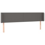 vidaXL Tăblie de pat cu aripioare gri 183x16x78/88 cm piele ecologică