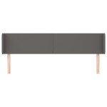 vidaXL Tăblie de pat cu aripioare gri 183x16x78/88 cm piele ecologică