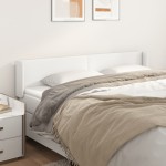 vidaXL Tăblie de pat cu aripioare alb 203x16x78/88 cm piele ecologică