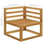 vidaXL Canapea de colț modulară, pernă gri închis, lemn masiv acacia