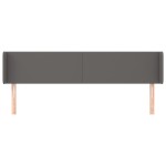 vidaXL Tăblie de pat cu aripioare gri 203x16x78/88 cm piele ecologică