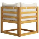 vidaXL Canapea colțar modular cu perne, alb crem, lemn masiv de acacia vidaXL Canapea colțar modular cu perne, alb crem, lemn masiv de acacia