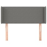 vidaXL Tăblie de pat cu aripioare gri închis 103x16x78/88 cm textil