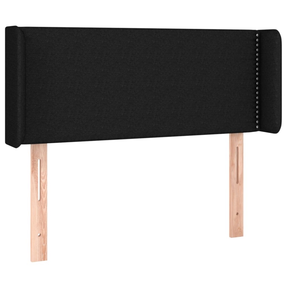 vidaXL Tăblie de pat cu aripioare negru 103x16x78/88 cm textil