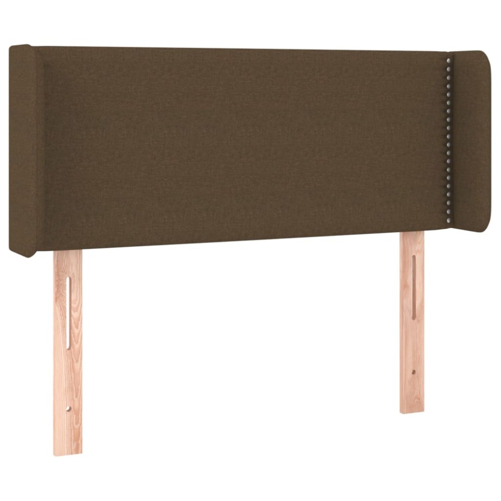 vidaXL Tăblie de pat cu aripioare maro închis 103x16x78/88 cm textil