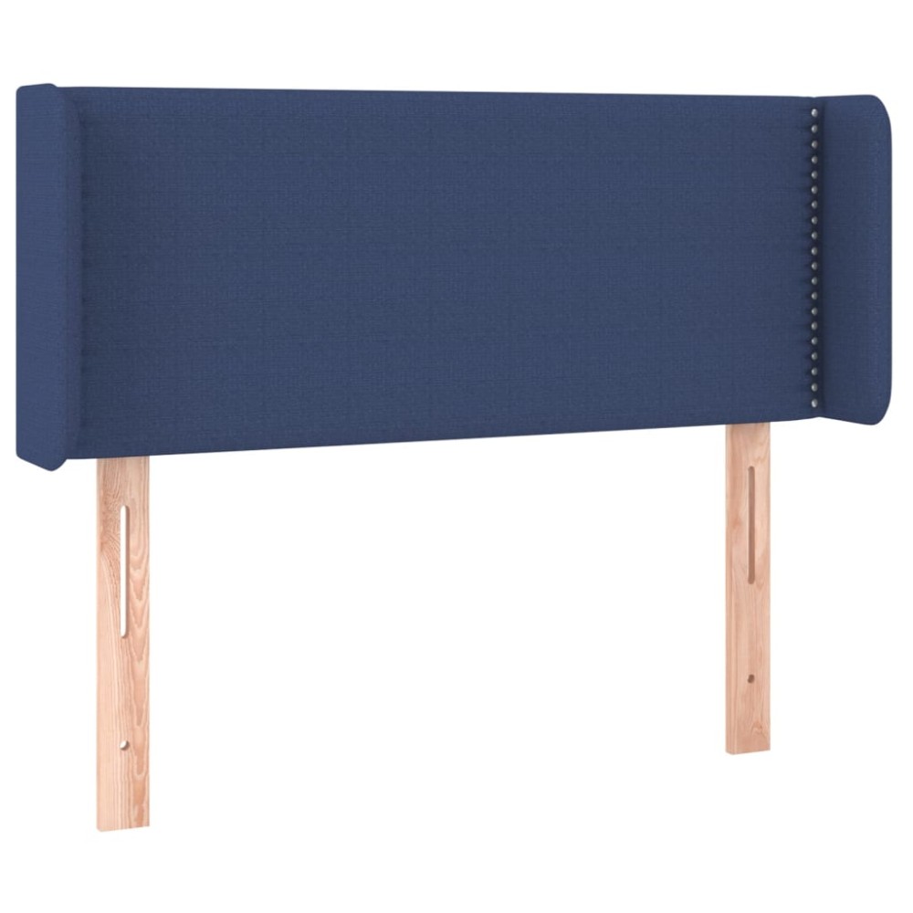 vidaXL Tăblie de pat cu aripioare albastru 103x16x78/88 cm textil