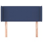 vidaXL Tăblie de pat cu aripioare albastru 103x16x78/88 cm textil
