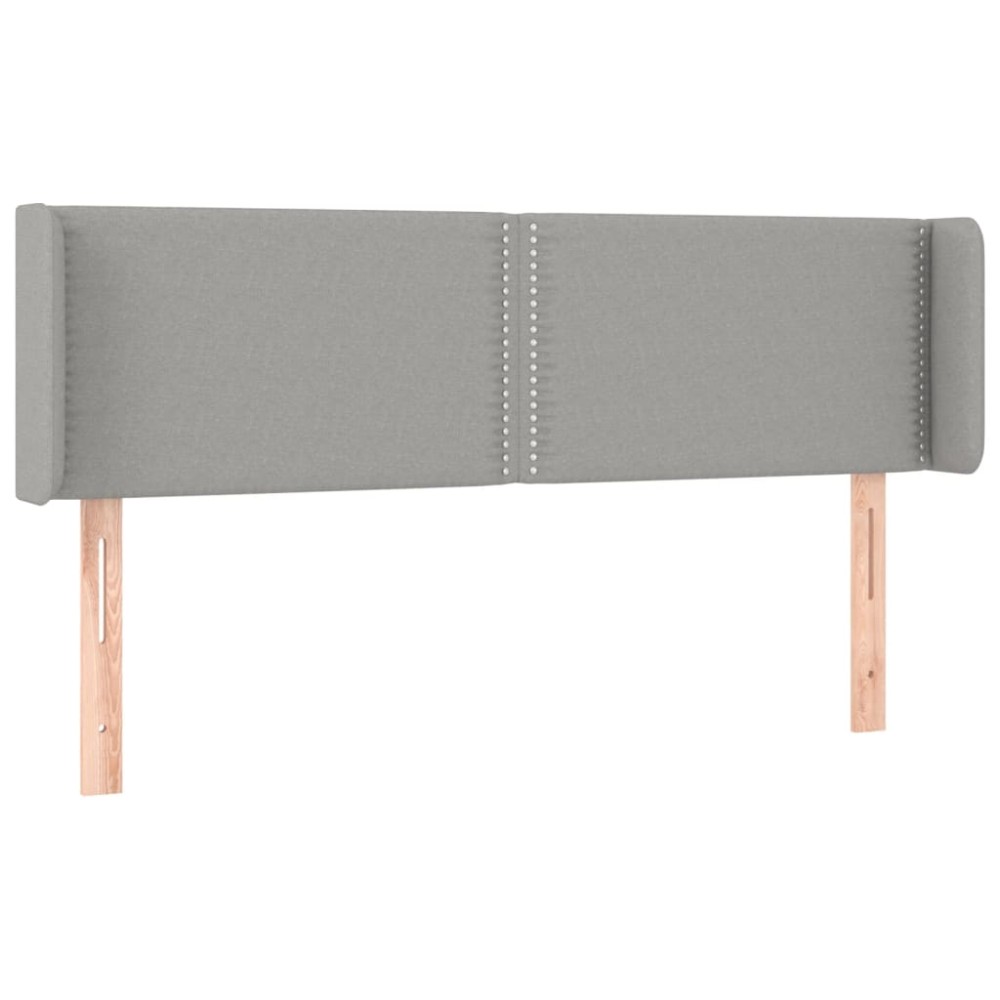 vidaXL Tăblie de pat cu aripioare gri deschis 147x16x78/88 cm textil
