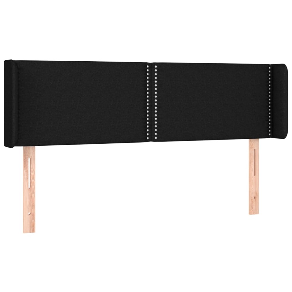vidaXL Tăblie de pat cu aripioare negru 147x16x78/88 cm textil