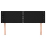 vidaXL Tăblie de pat cu aripioare negru 147x16x78/88 cm textil