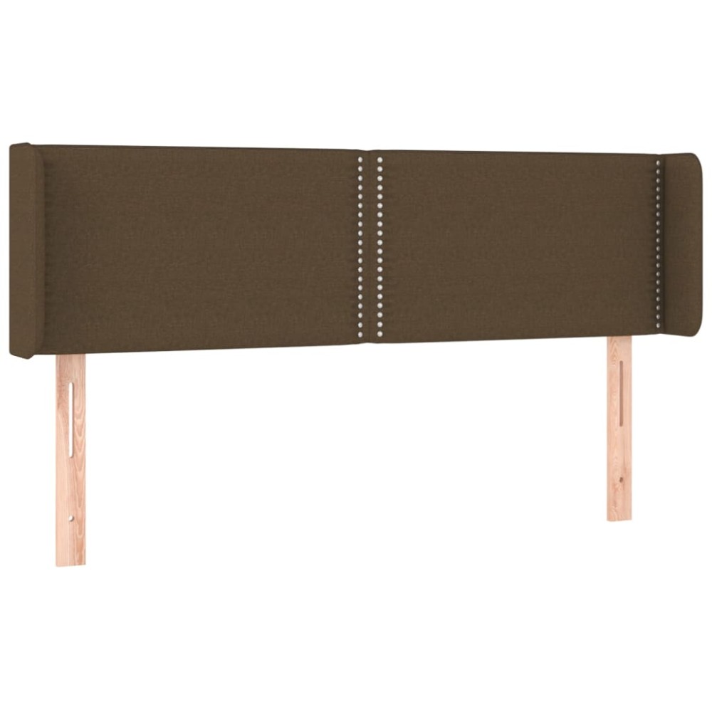 vidaXL Tăblie de pat cu aripioare maro închis 147x16x78/88 cm textil
