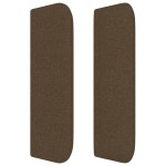 vidaXL Tăblie de pat cu aripioare maro închis 147x16x78/88 cm textil