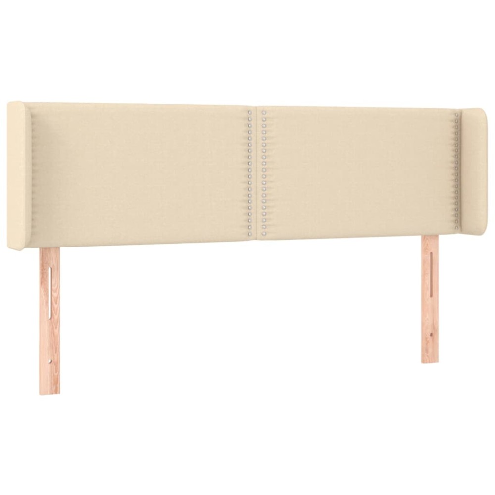 vidaXL Tăblie de pat cu aripioare crem 147x16x78/88 cm textil