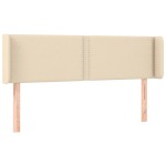 vidaXL Tăblie de pat cu aripioare crem 147x16x78/88 cm textil vidaXL Tăblie de pat cu aripioare crem 147x16x78/88 cm textil