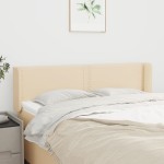 vidaXL Tăblie de pat cu aripioare crem 147x16x78/88 cm textil vidaXL Tăblie de pat cu aripioare crem 147x16x78/88 cm textil