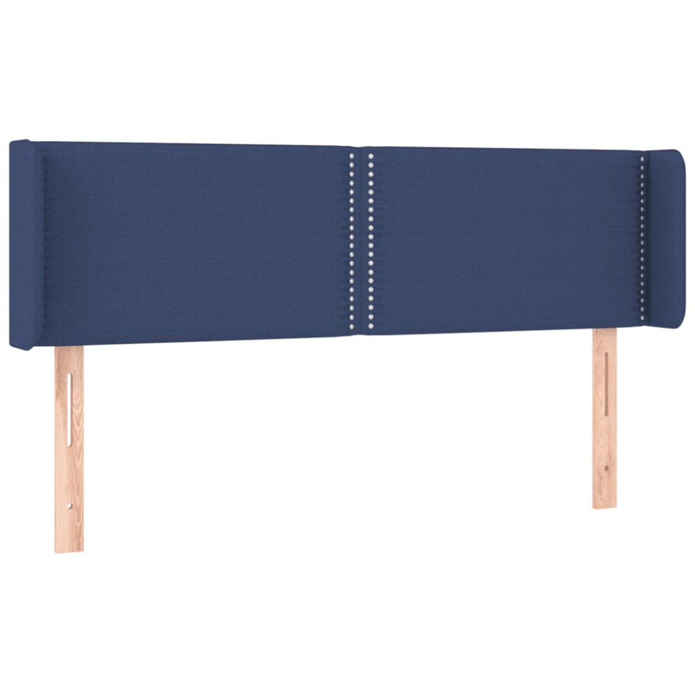 vidaXL Tăblie de pat cu aripioare, albastru, 147x16x78/88 cm textil