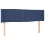 vidaXL Tăblie de pat cu aripioare, albastru, 147x16x78/88 cm textil