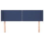 vidaXL Tăblie de pat cu aripioare, albastru, 147x16x78/88 cm textil