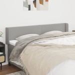 vidaXL Tăblie de pat cu aripioare gri deschis 163x16x78/88 cm textil vidaXL Tăblie de pat cu aripioare gri deschis 163x16x78/88 cm textil
