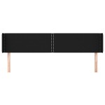 vidaXL Tăblie de pat cu aripioare negru 163x16x78/88 cm textil