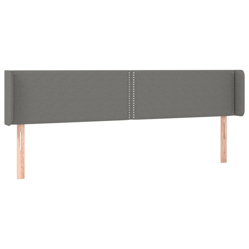vidaXL Tăblie de pat cu aripioare gri închis 183x16x78/88 cm textil