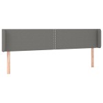 vidaXL Tăblie de pat cu aripioare gri închis 183x16x78/88 cm textil vidaXL Tăblie de pat cu aripioare gri închis 183x16x78/88 cm textil