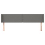 vidaXL Tăblie de pat cu aripioare gri închis 183x16x78/88 cm textil vidaXL Tăblie de pat cu aripioare gri închis 183x16x78/88 cm textil