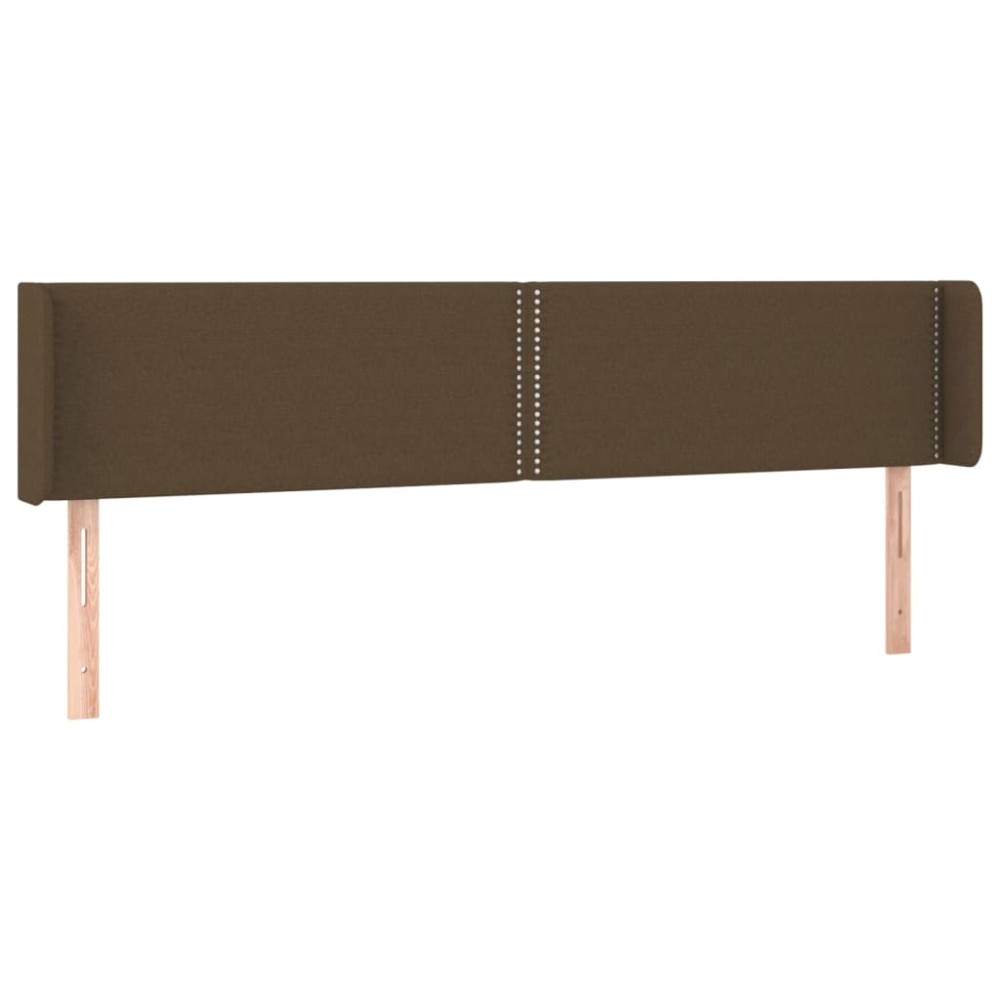 vidaXL Tăblie de pat cu aripioare maro închis 203x16x78/88 cm textil