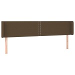vidaXL Tăblie de pat cu aripioare maro închis 203x16x78/88 cm textil