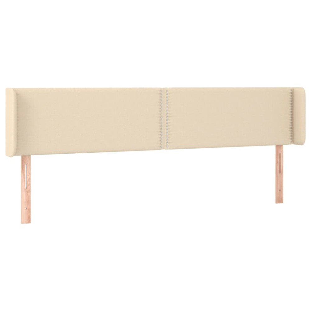 vidaXL Tăblie de pat cu aripioare, crem, 203x16x78/88 cm textil