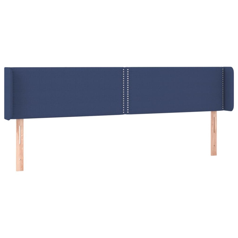 vidaXL Tăblie de pat cu aripioare, albastru, 203x16x78/88 cm textil
