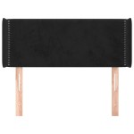 vidaXL Tăblie de pat cu aripioare negru 83x16x78/88 cm catifea