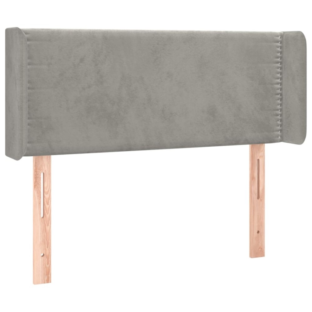 vidaXL Tăblie de pat cu aripioare gri deschis 93x16x78/88 cm catifea
