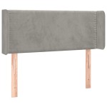 vidaXL Tăblie de pat cu aripioare gri deschis 103x16x78/88 cm catifea