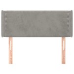 vidaXL Tăblie de pat cu aripioare gri deschis 103x16x78/88 cm catifea