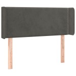 vidaXL Tăblie de pat cu aripioare gri închis 103x16x78/88 cm catifea