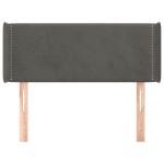 vidaXL Tăblie de pat cu aripioare gri închis 103x16x78/88 cm catifea