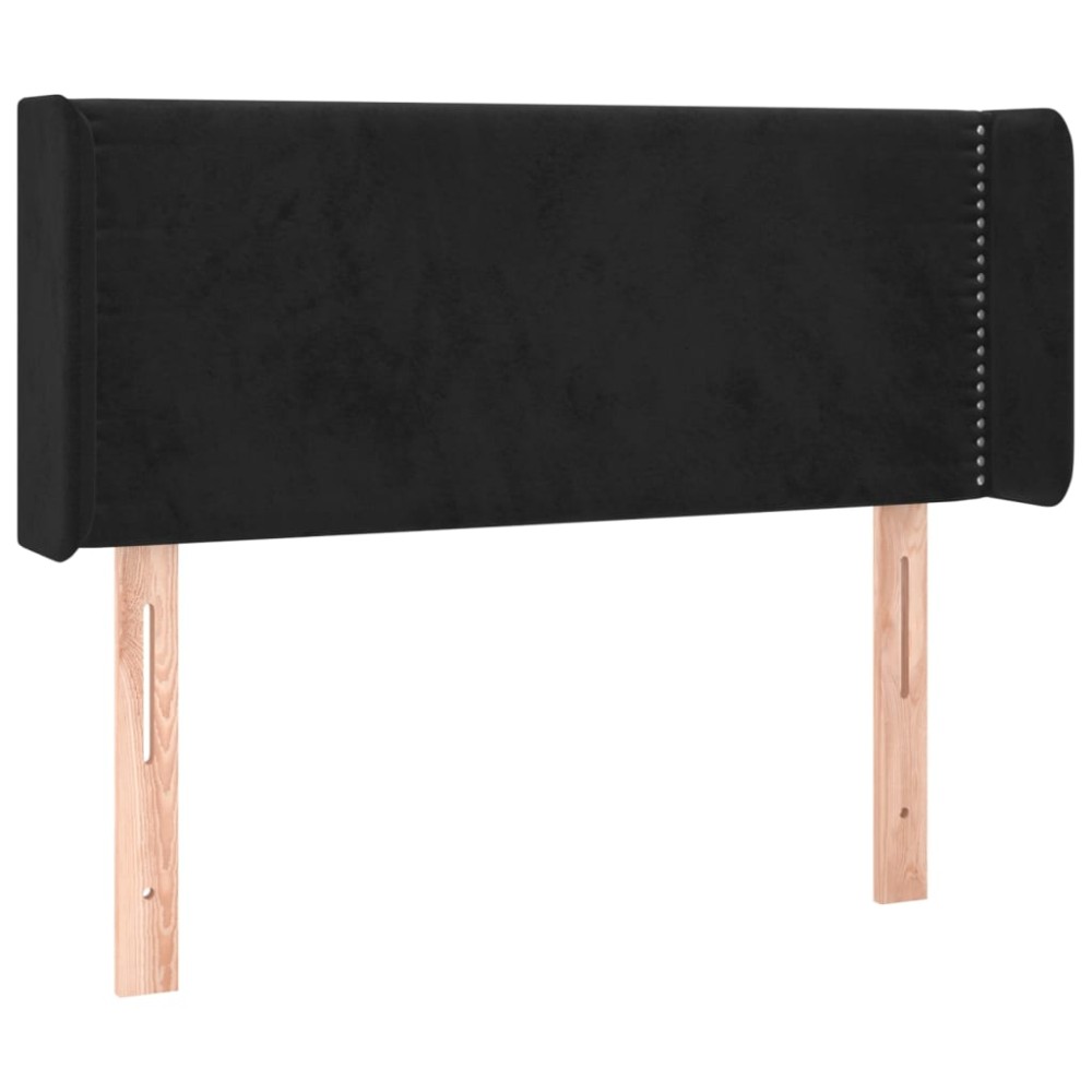 vidaXL Tăblie de pat cu aripioare negru 103x16x78/88 cm catifea