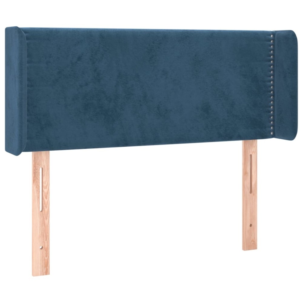 vidaXL Tăblie pat cu aripioare albastru închis 103x16x78/88 cm catifea